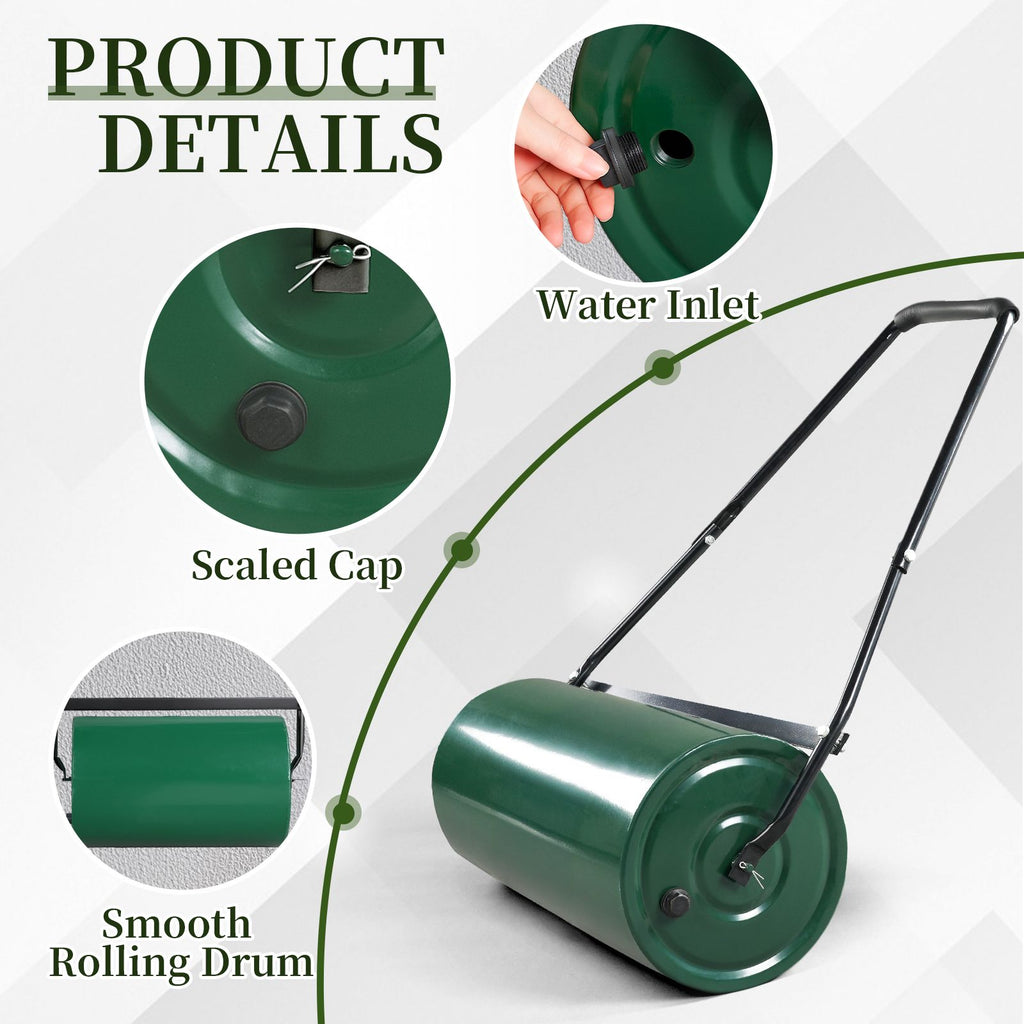 Fillable Push-Pull Lawn Roller with Foam-Grip Handle