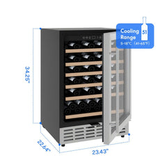51-Bottle Wine Refrigerator Cooler with LED Lighting and Auto Defrost