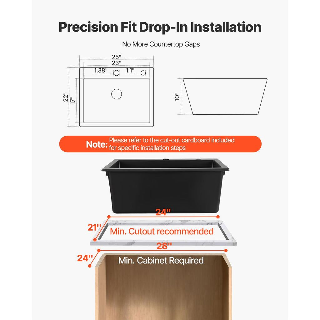 Kitchen Sink Workstation with Multi-Part Kit and Easy Installation