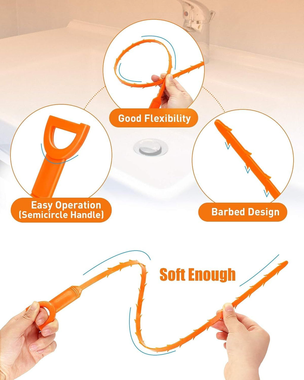 Hair Clog Remover Tools for Household Drains