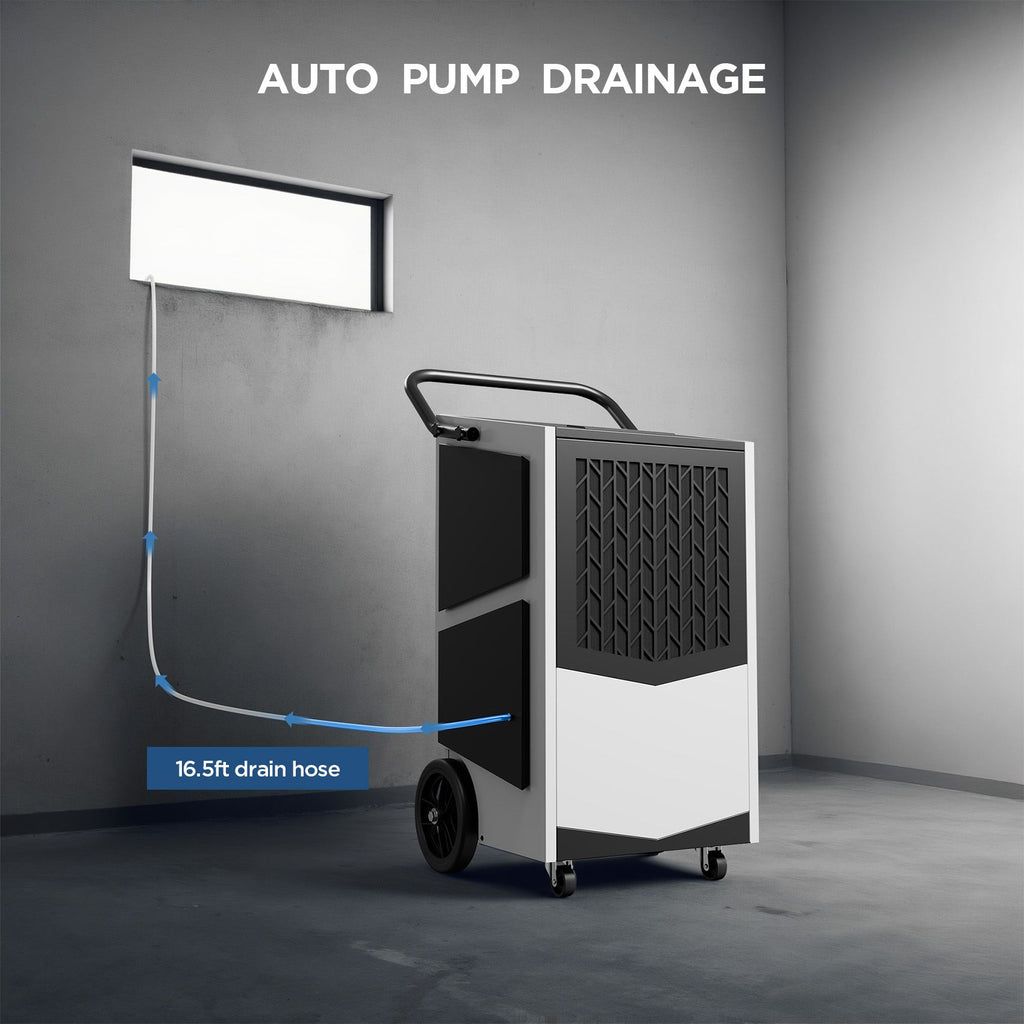 250 Pint Commercial Dehumidifier with Pump for Large Spaces