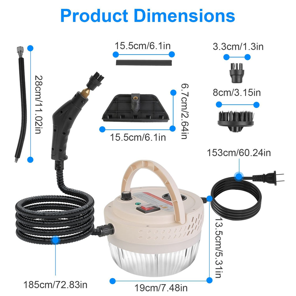 Adjustable Handheld Steam Cleaner with Accessory Set