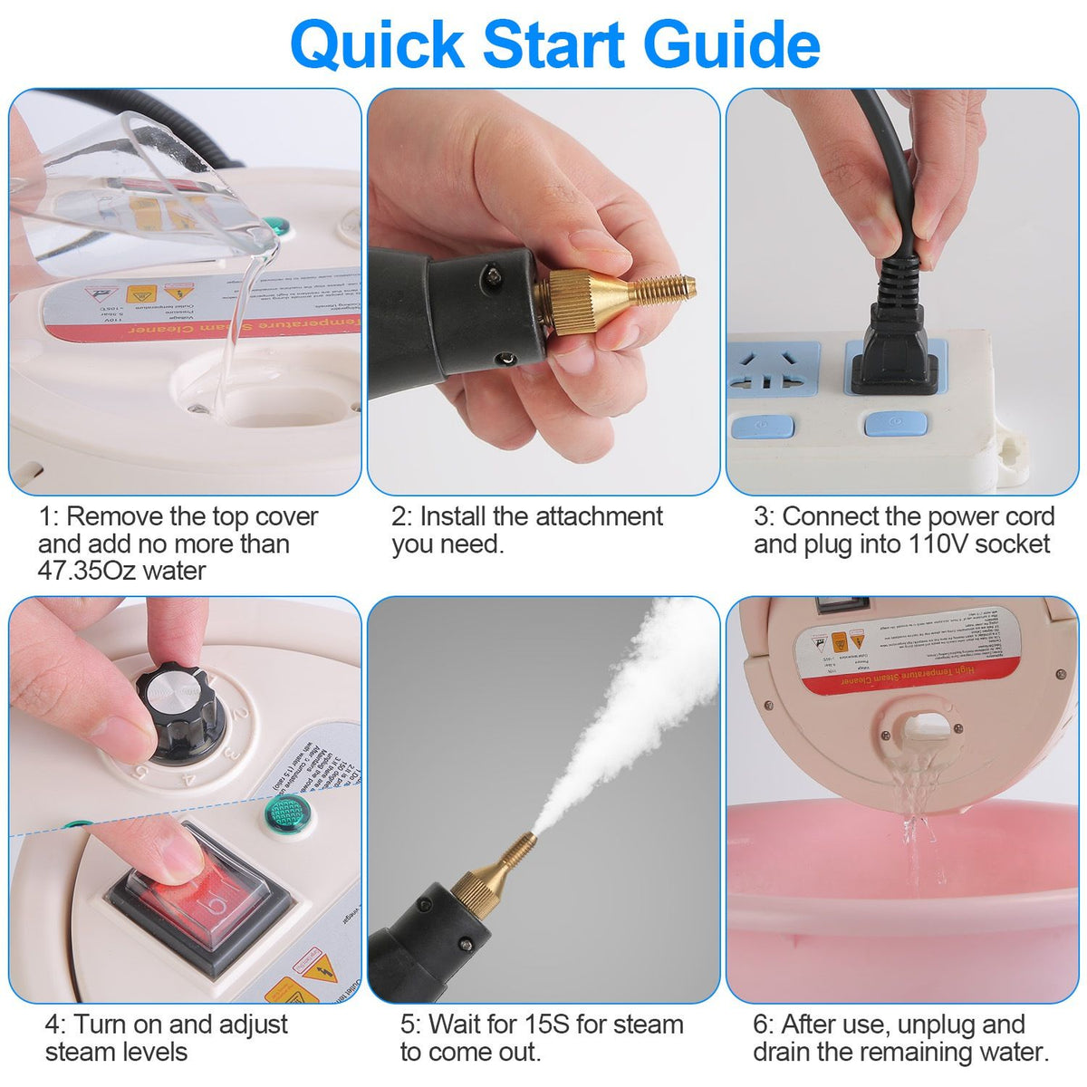 Adjustable Handheld Steam Cleaner with Accessory Set