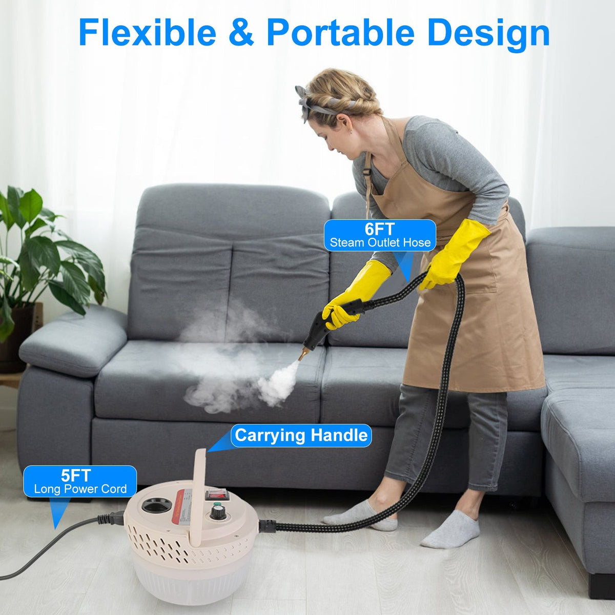 Adjustable Handheld Steam Cleaner with Accessory Set