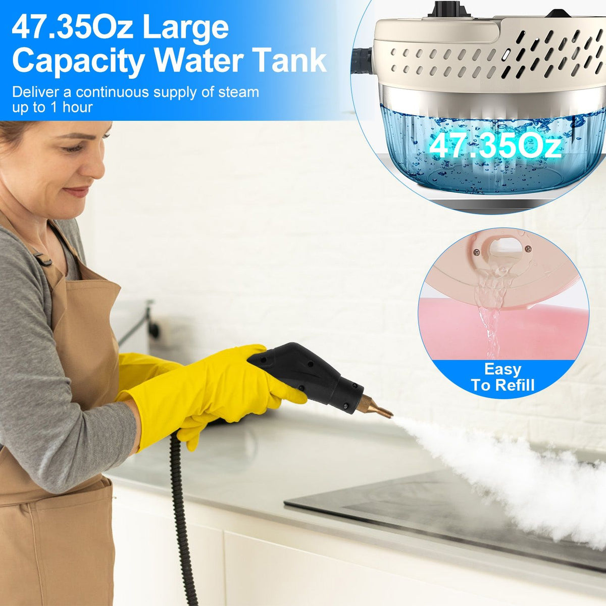 Adjustable Handheld Steam Cleaner with Accessory Set