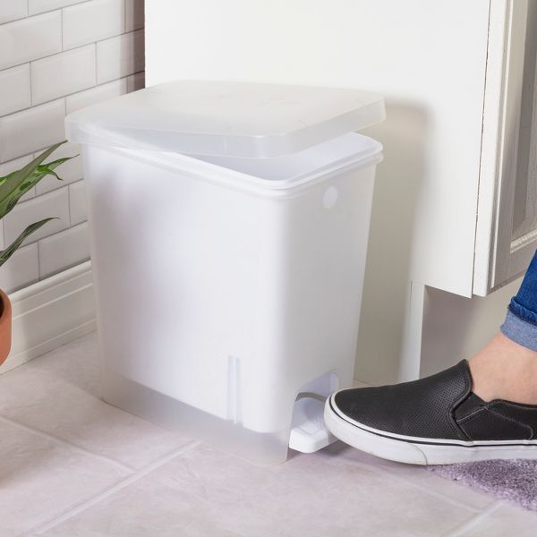 2.7 Gallon Step Trash Can – Space-Saving Pedal Bin for Bathroom or Office