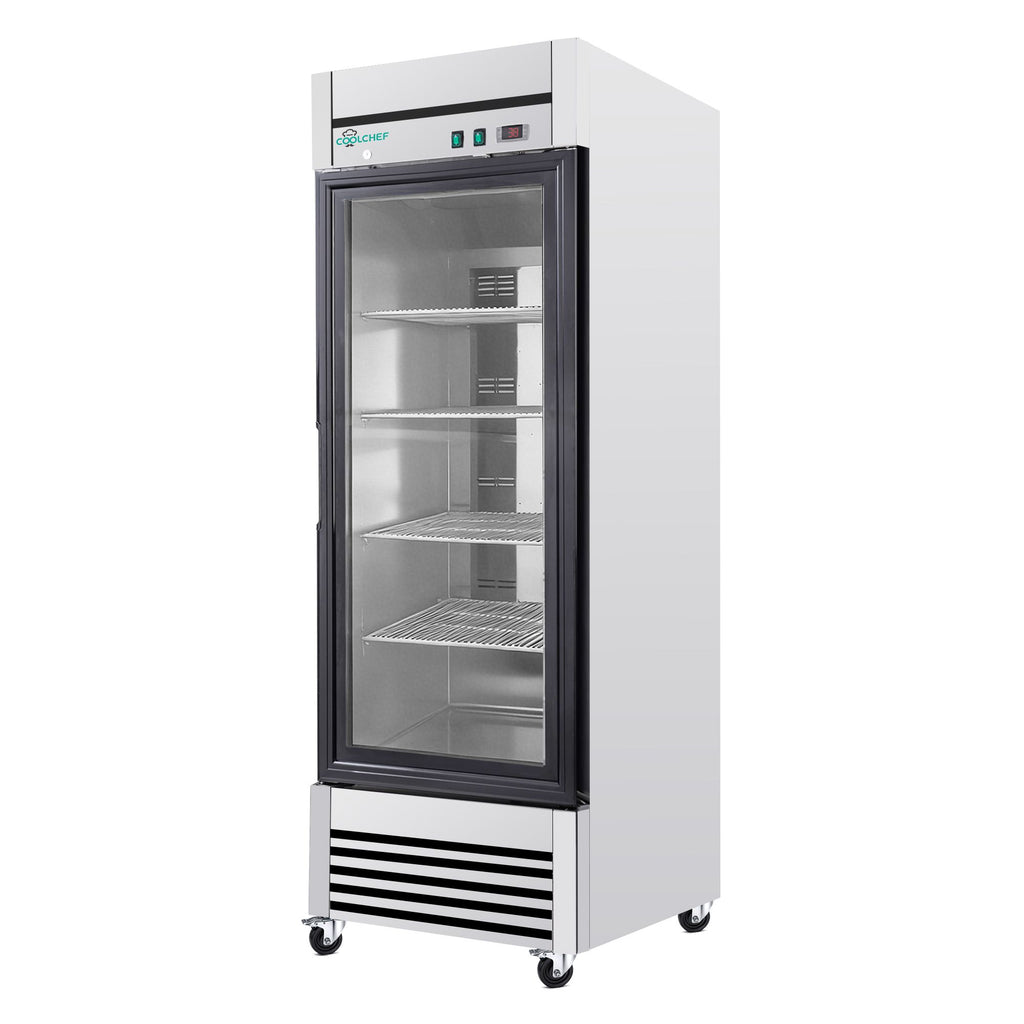 Single Door Glass Front Commercial Refrigerator Display Cooler