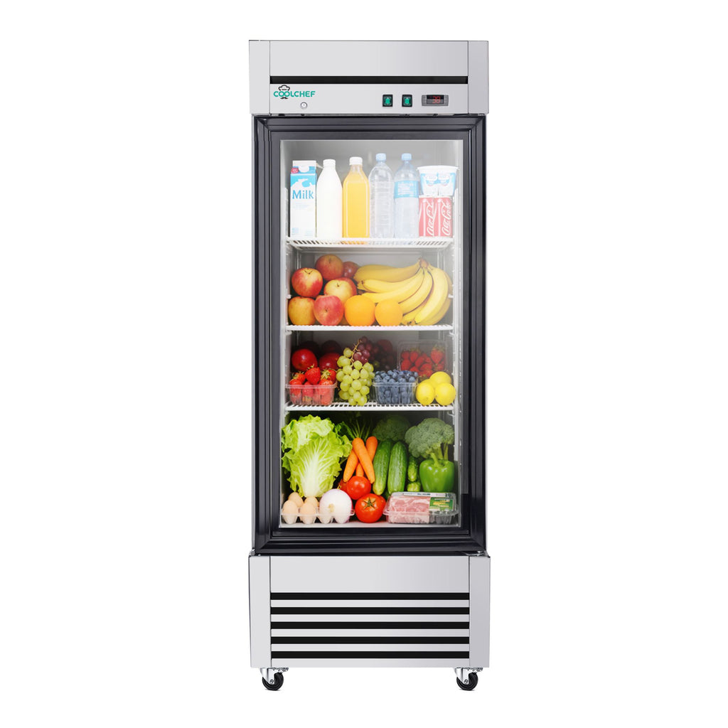 Single Door Glass Front Commercial Refrigerator Display Cooler