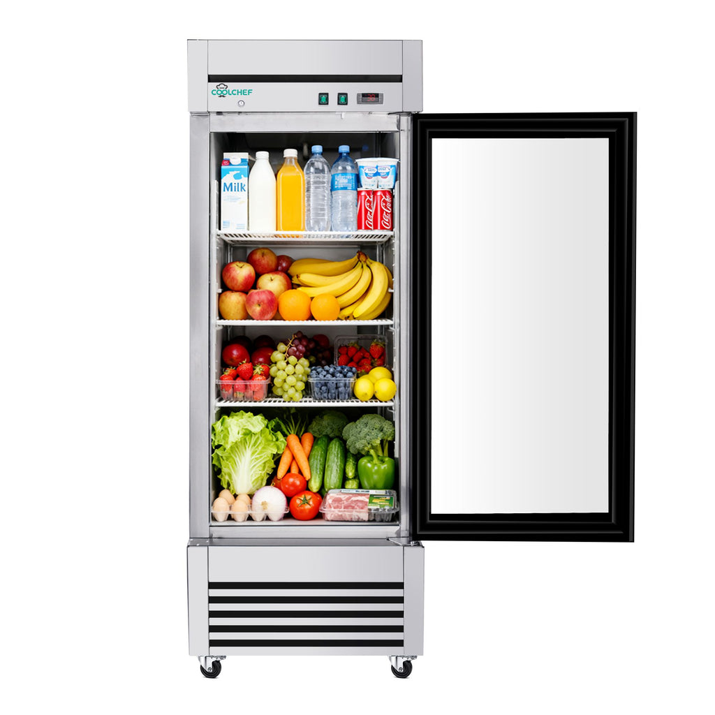 Single Door Glass Front Commercial Refrigerator Display Cooler