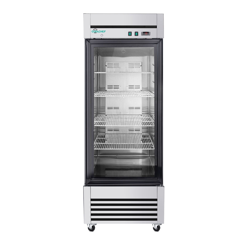 Single Door Glass Front Commercial Refrigerator Display Cooler