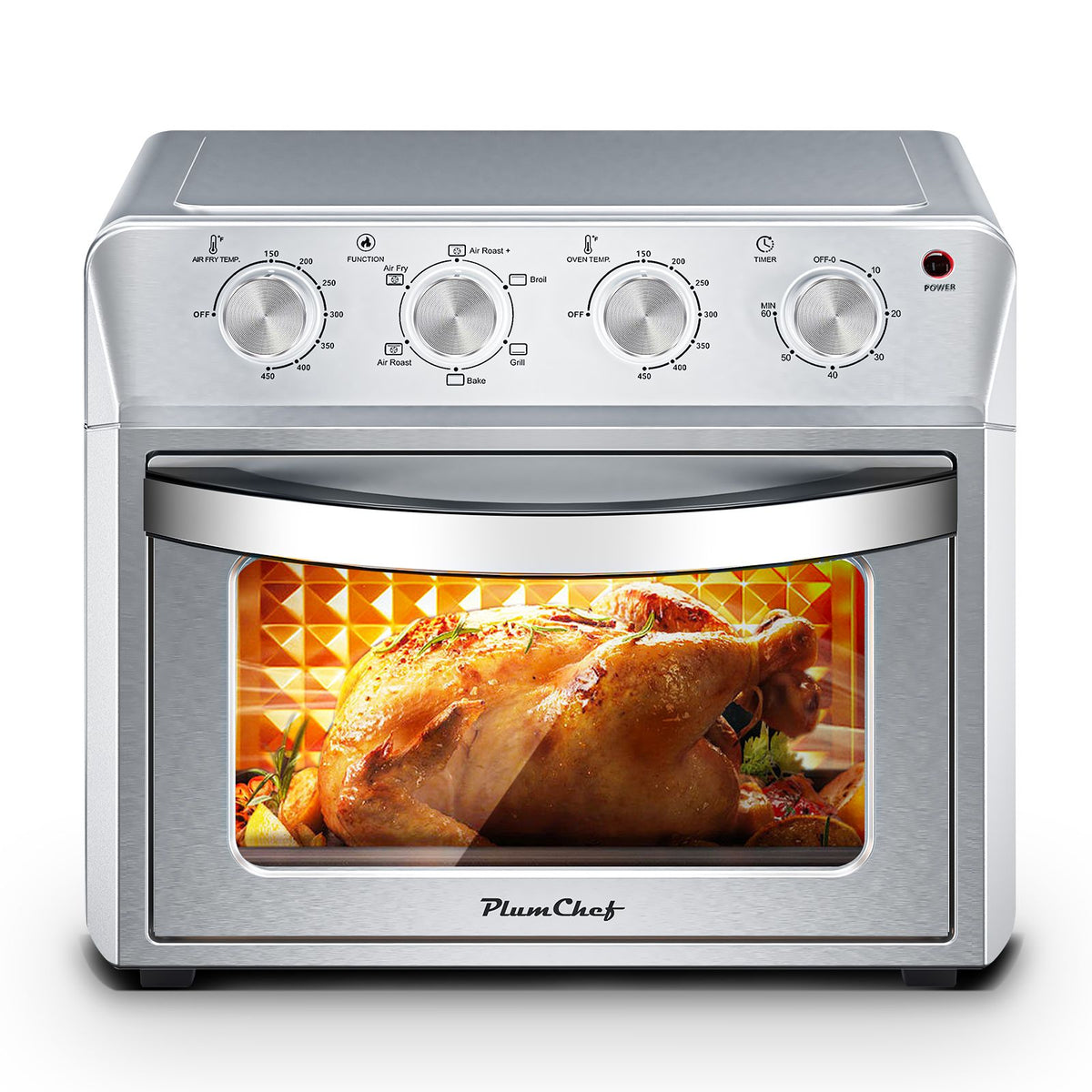 27.5QT 6-in-1 Air Fryer Toaster Oven Dropdown-Door 6-Slice Countertop Convection Oven for Air Frying