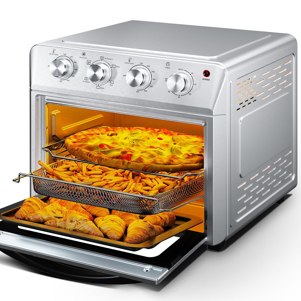 27.5QT 6-in-1 Air Fryer Toaster Oven Dropdown-Door 6-Slice Countertop Convection Oven for Air Frying