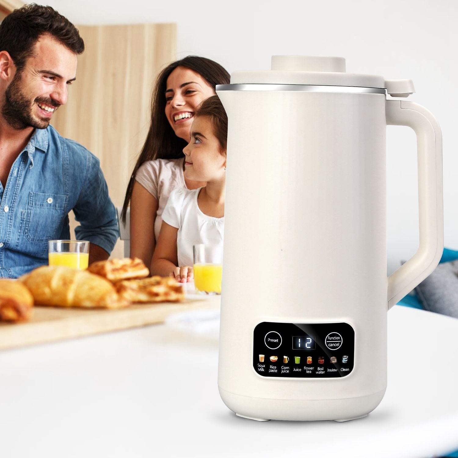 Nut Milk Maker with 12Hours Delay Function Self-Cleaning Keep Warm Automatic Soy Milk Maker Mac