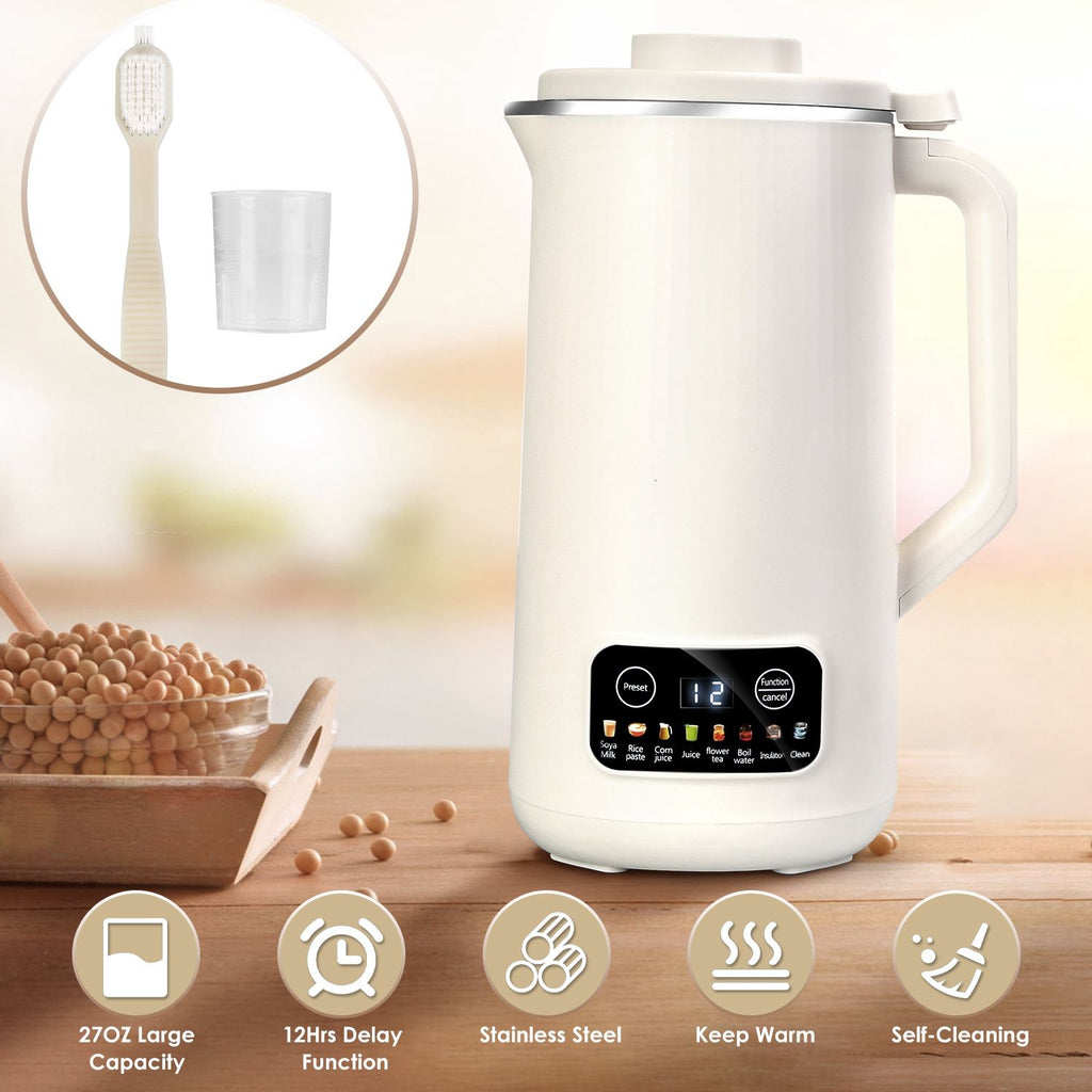 Nut Milk Maker with 12Hours Delay Function Self-Cleaning Keep Warm Automatic Soy Milk Maker Mac