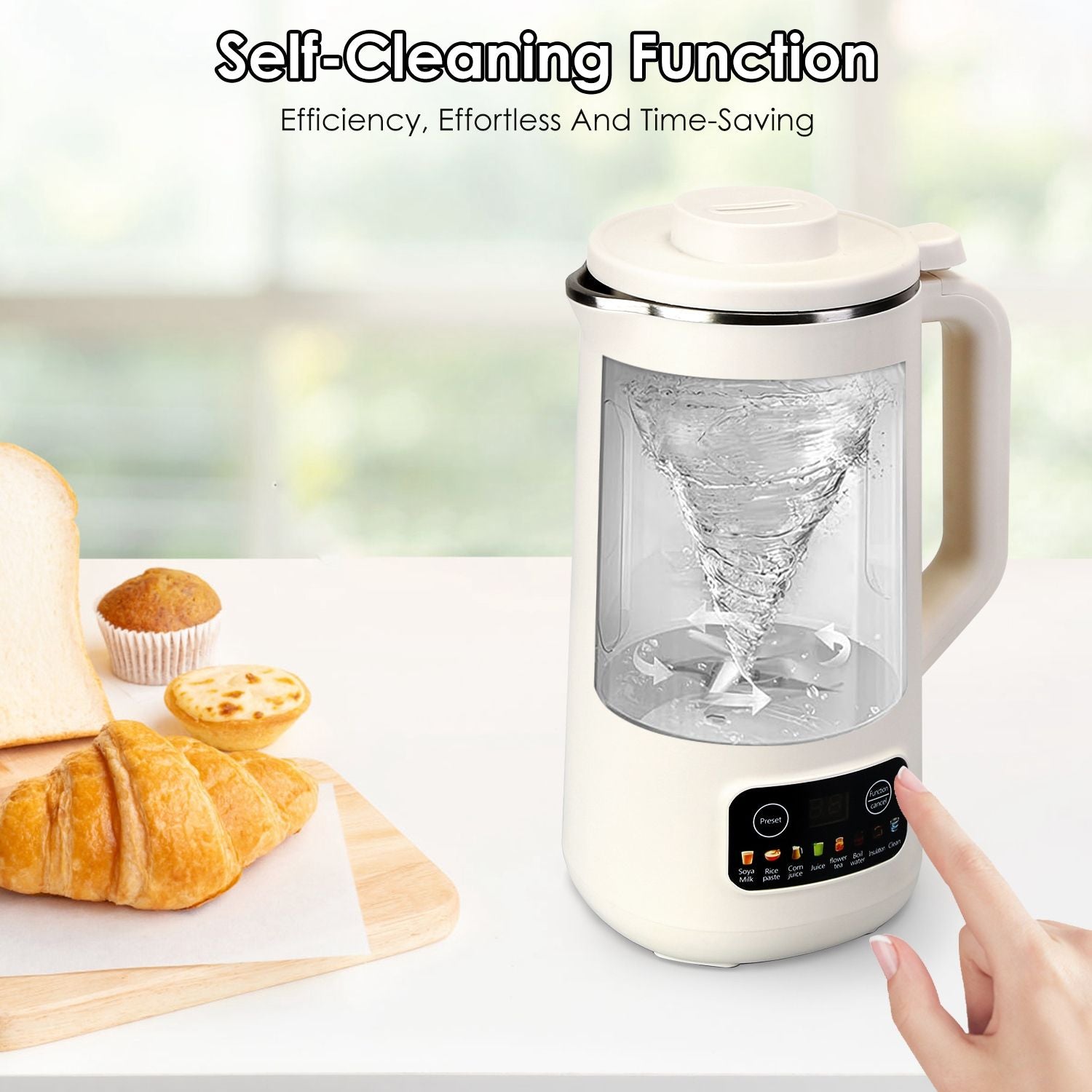 Nut Milk Maker with 12Hours Delay Function Self-Cleaning Keep Warm Automatic Soy Milk Maker Mac