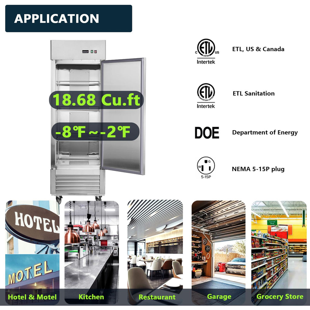 Commercial Reach-In Freezer with Digital Controls