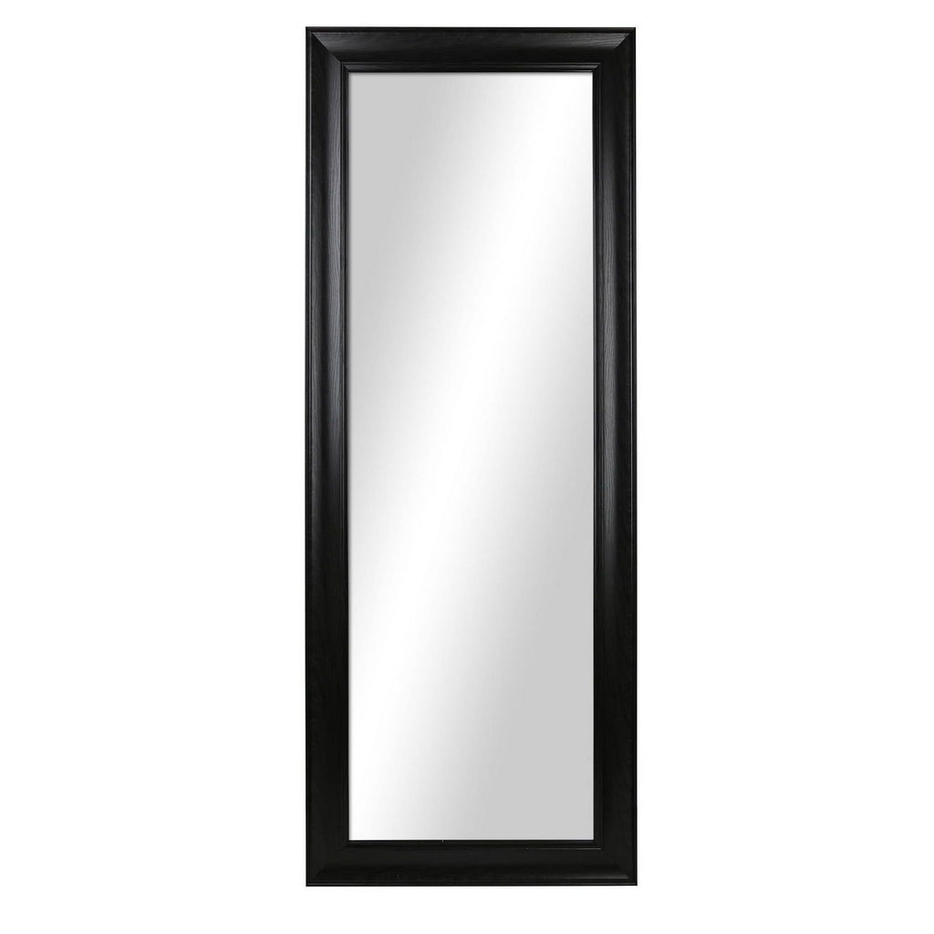 Sleek Full-Length Floor Mirror with Wood-Grain Finish