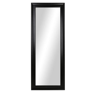 Sleek Full-Length Floor Mirror with Wood-Grain Finish
