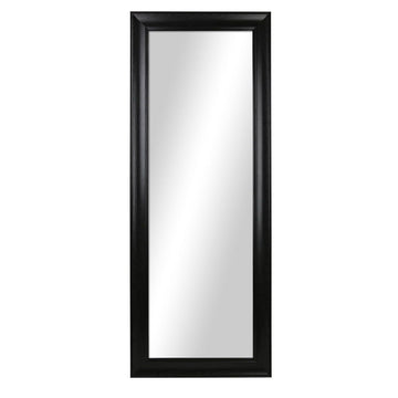 Sleek Full-Length Floor Mirror with Wood-Grain Finish