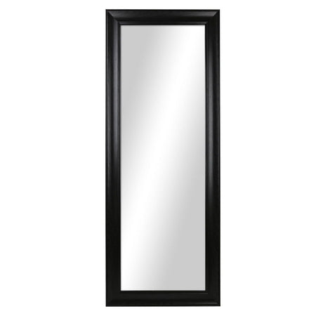 Sleek Full-Length Floor Mirror with Wood-Grain Finish
