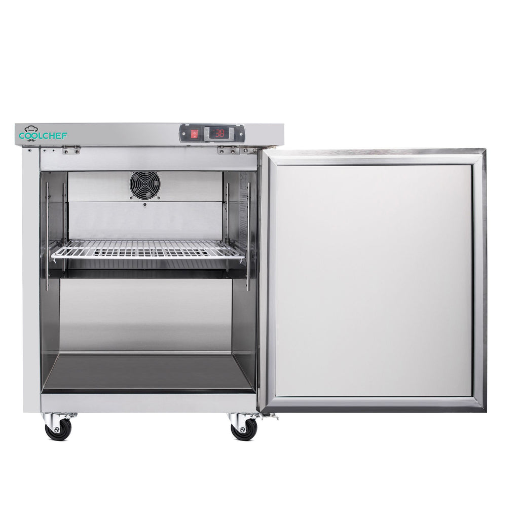 Commercial Worktop Refrigerator with Consistent Cooling and Soft-Close Door