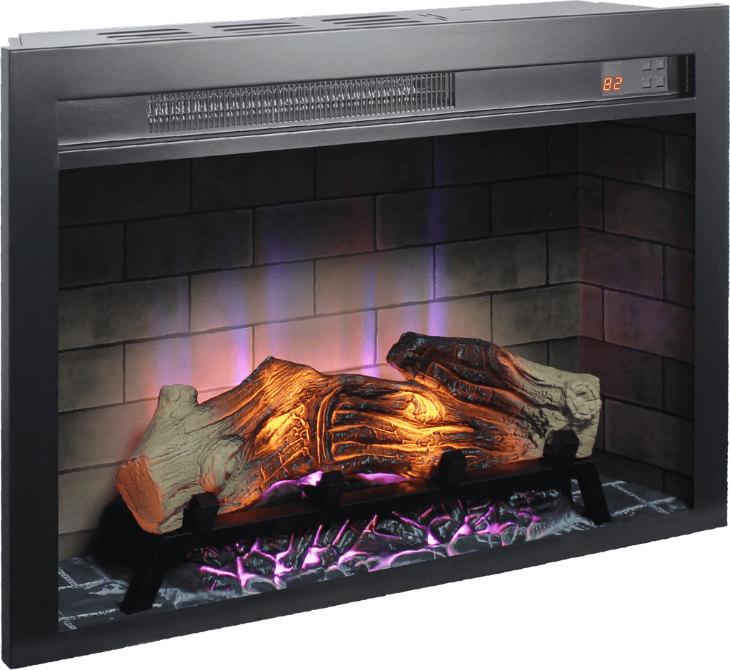 Multicolored Flame Electric Fireplace Insert with Adjustable Brightness