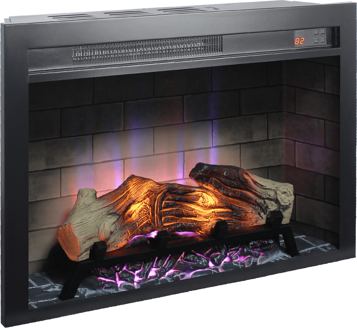 Multicolored Flame Electric Fireplace Insert with Adjustable Brightness