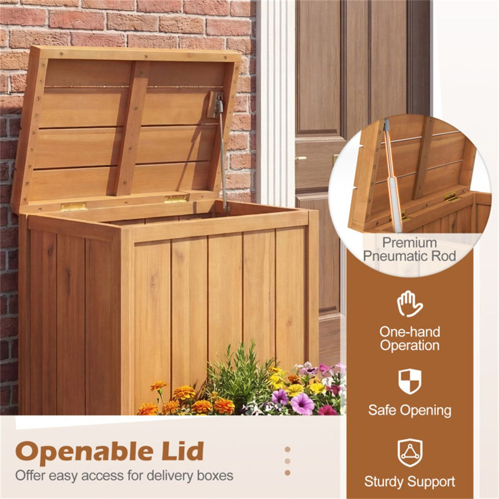Porch Package Box with Planter and Gas-Strut Lid