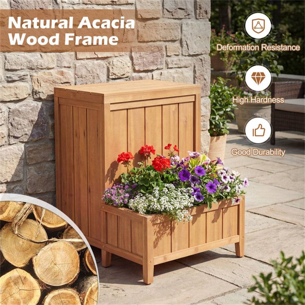 Porch Package Box with Planter and Gas-Strut Lid