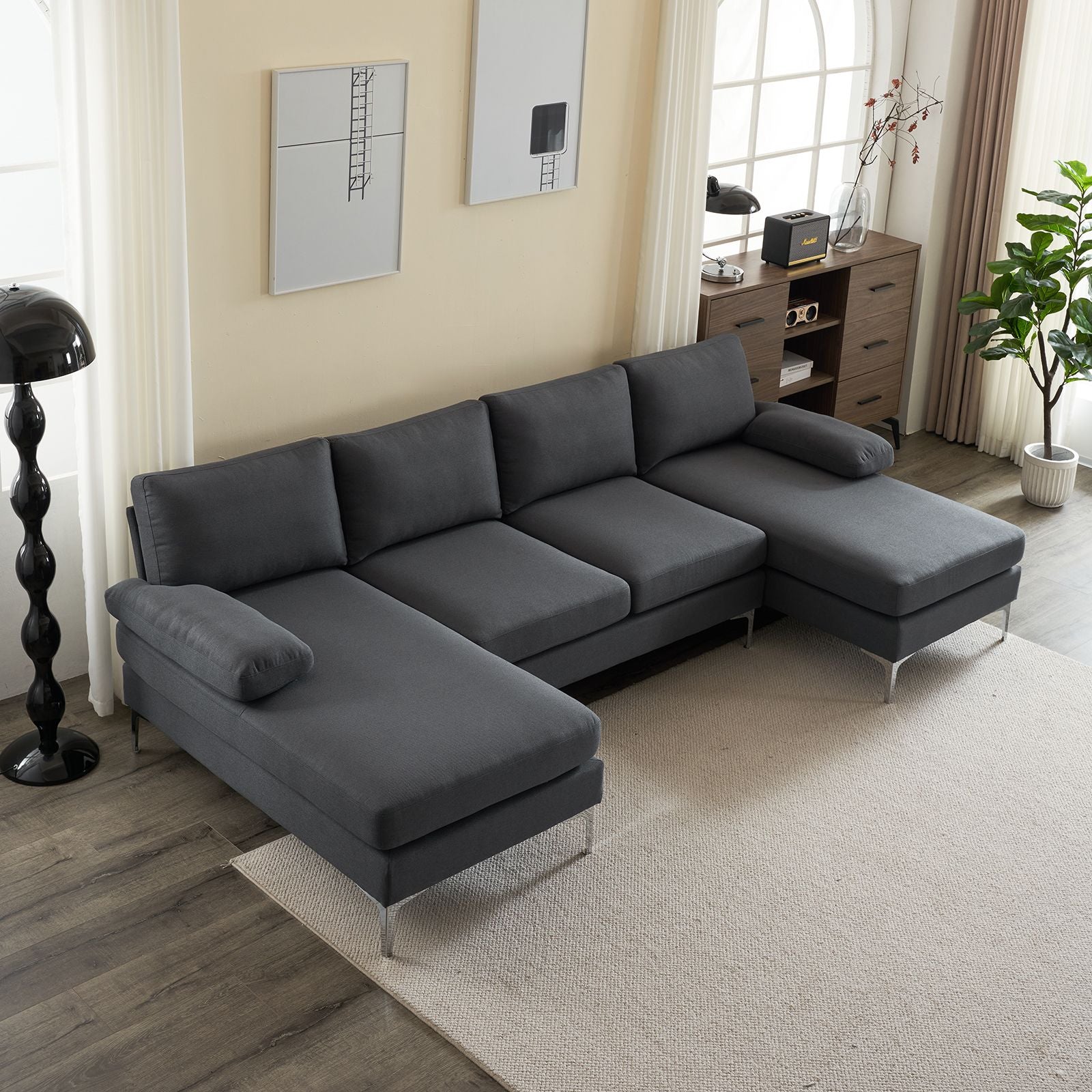 U-Shaped Modular Sofa for Relaxed Gatherings