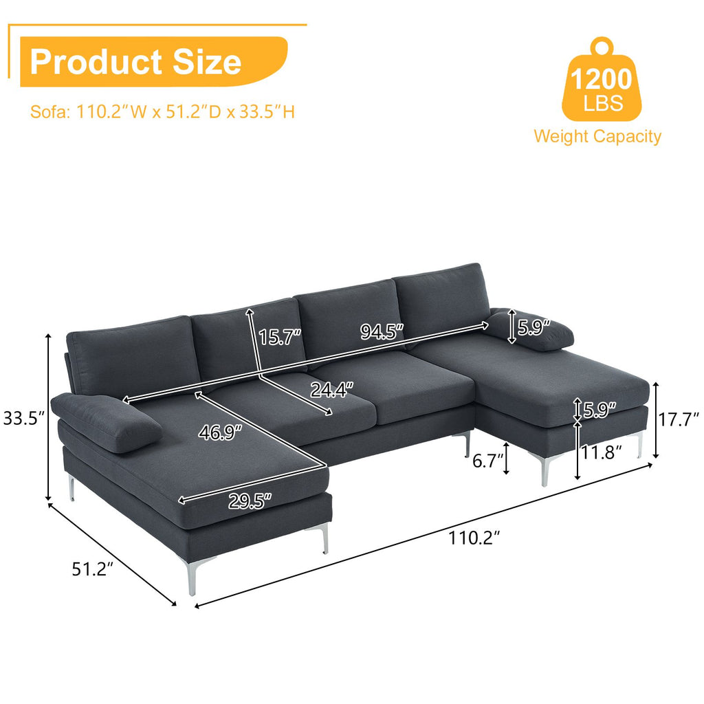 U-Shaped Modular Sofa for Relaxed Gatherings