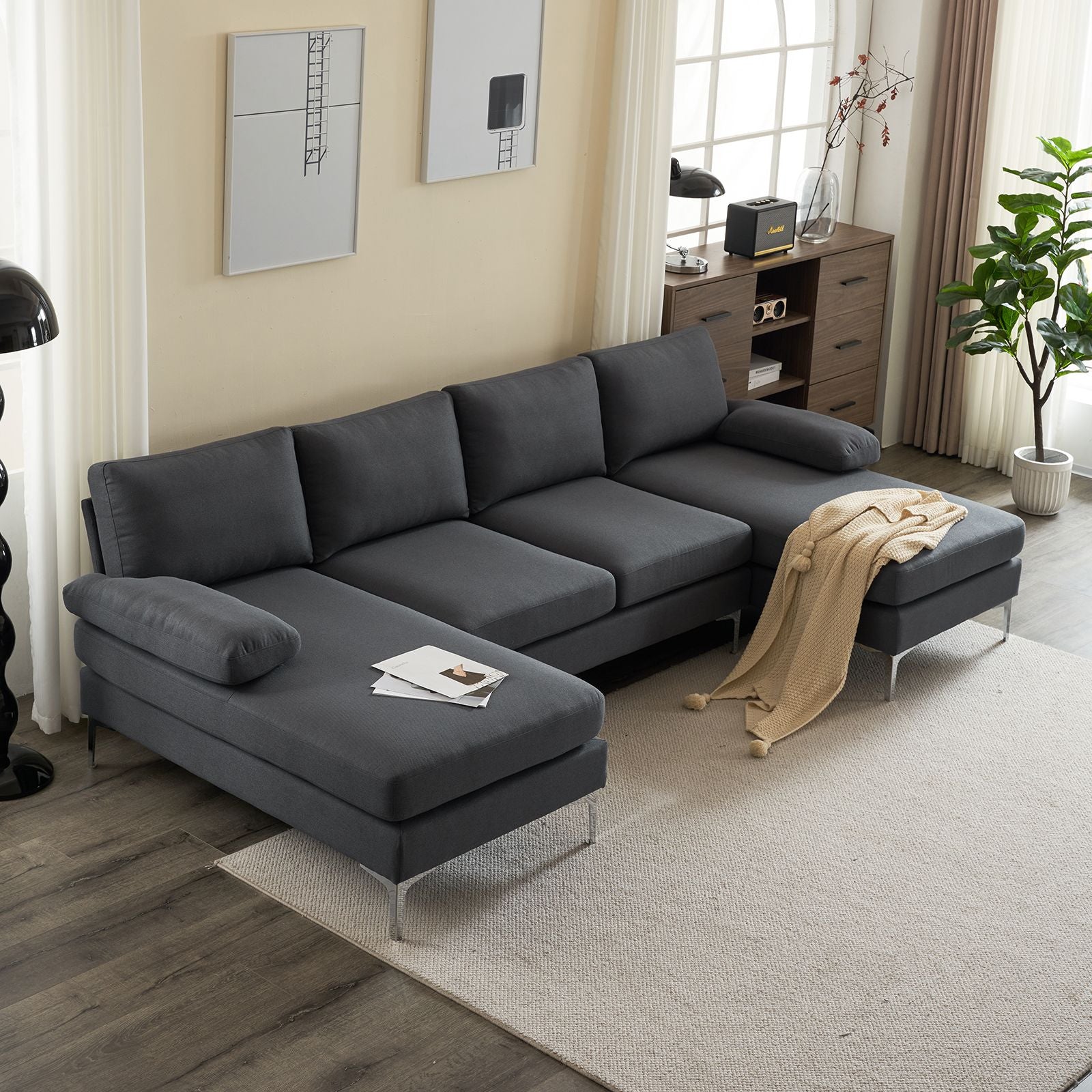 U-Shaped Modular Sofa for Relaxed Gatherings