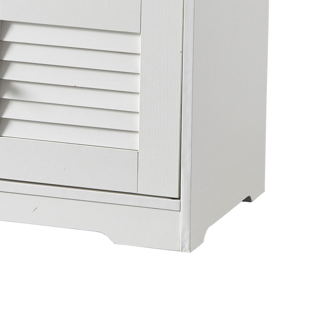 2-Door Shoe Storage Bench with Cushion and Adjustable Shelves for Entryway Hallway