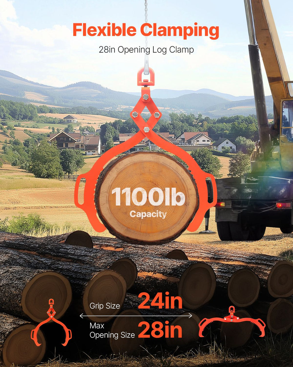 Eagle-Claw Swivel Log Lifting Tongs for Forestry Work