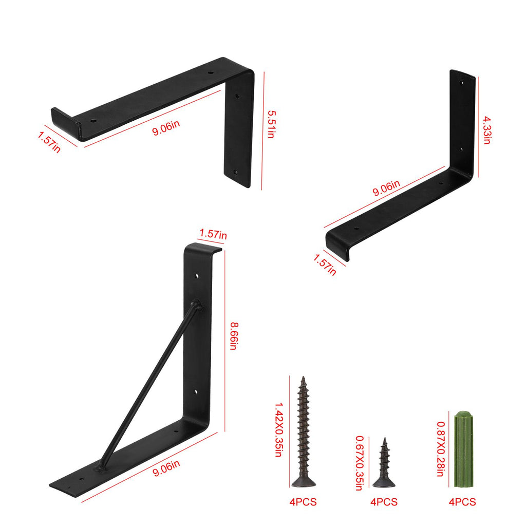 Industrial L-Shaped Shelf Brackets for Custom Wall Shelves