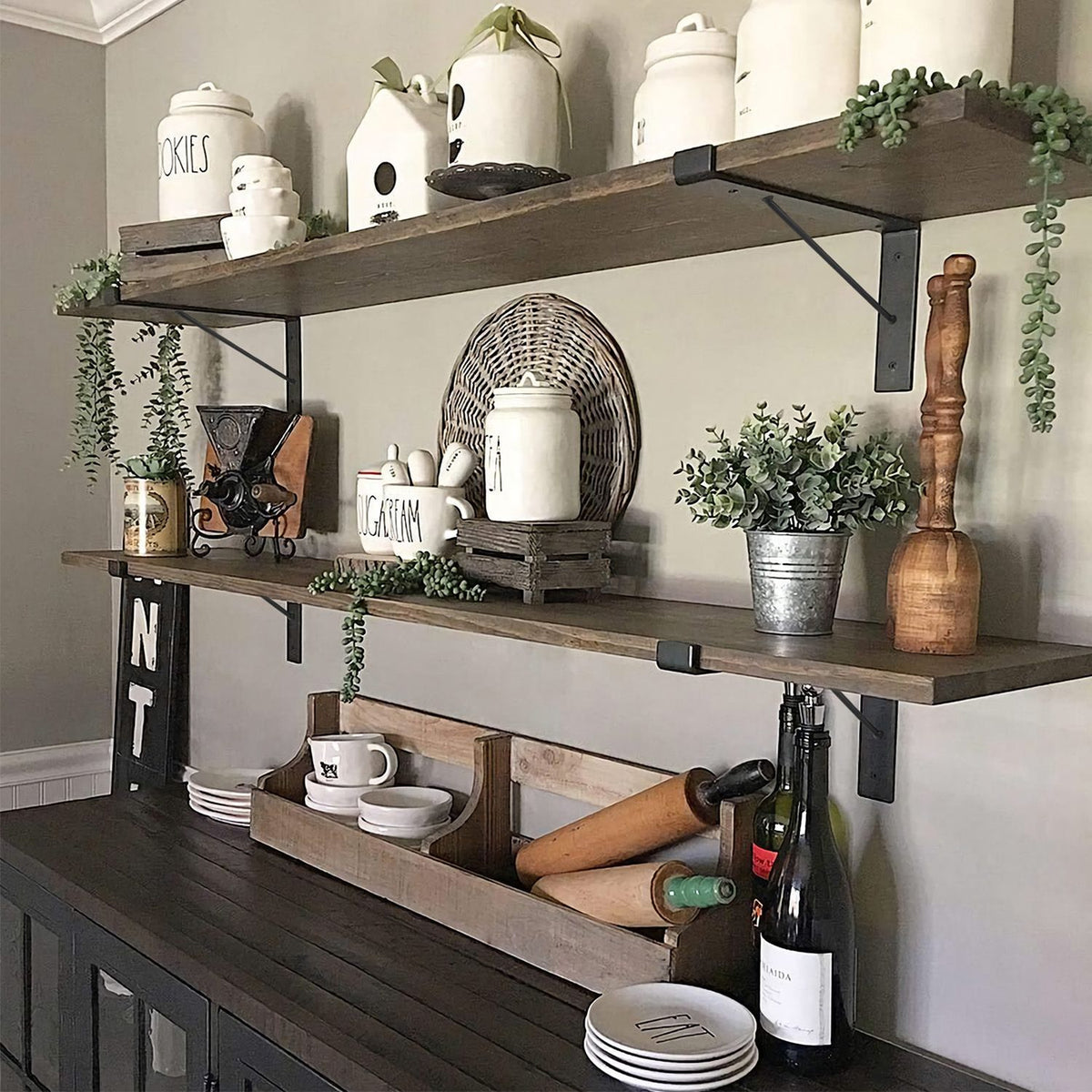 Industrial L-Shaped Shelf Brackets for Custom Wall Shelves