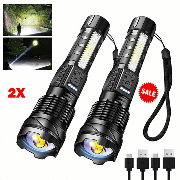 Rechargeable Adjustable-Focus Flashlight Set