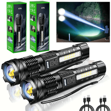 Rechargeable Adjustable-Focus Flashlight Set