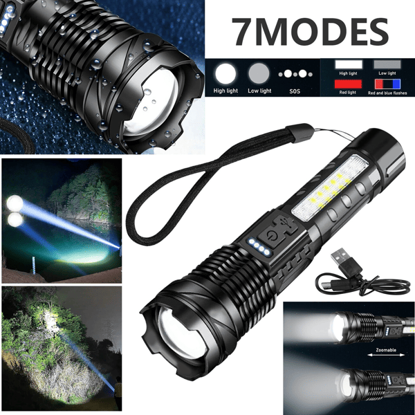 Rechargeable Adjustable-Focus Flashlight Set