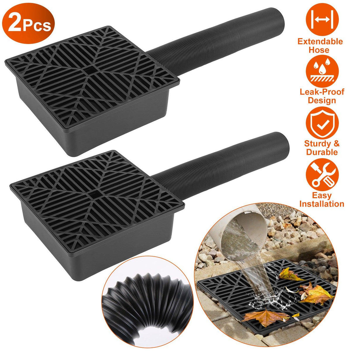 Flexible No-Dig Downspout Extension Kit for Foundation Drainage