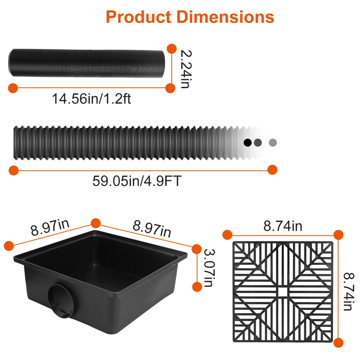 Flexible No-Dig Downspout Extension Kit for Foundation Drainage