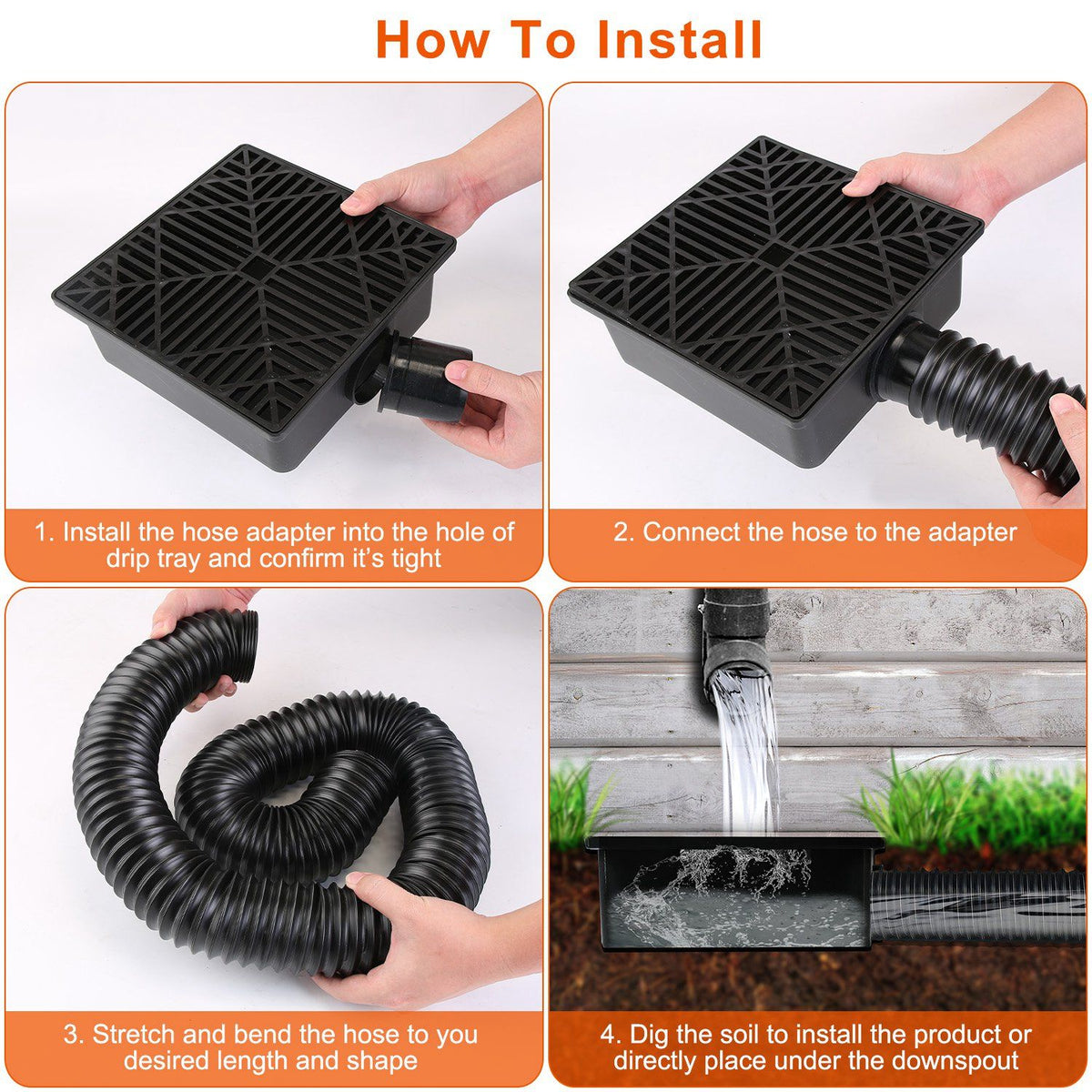 Flexible No-Dig Downspout Extension Kit for Foundation Drainage