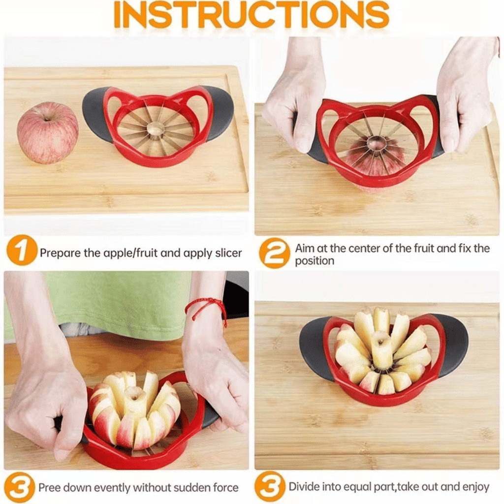 Apple Corer and Slicer with Anti-Slip Handle