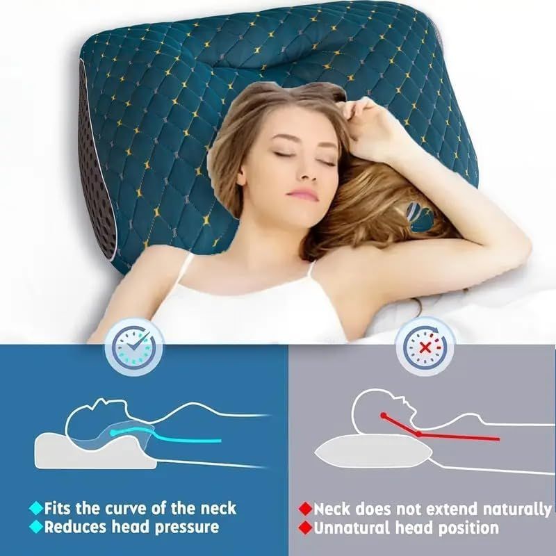 Knitted SPA Massage Neck Pillow – Ergonomic Cervical Support with Removable Cover