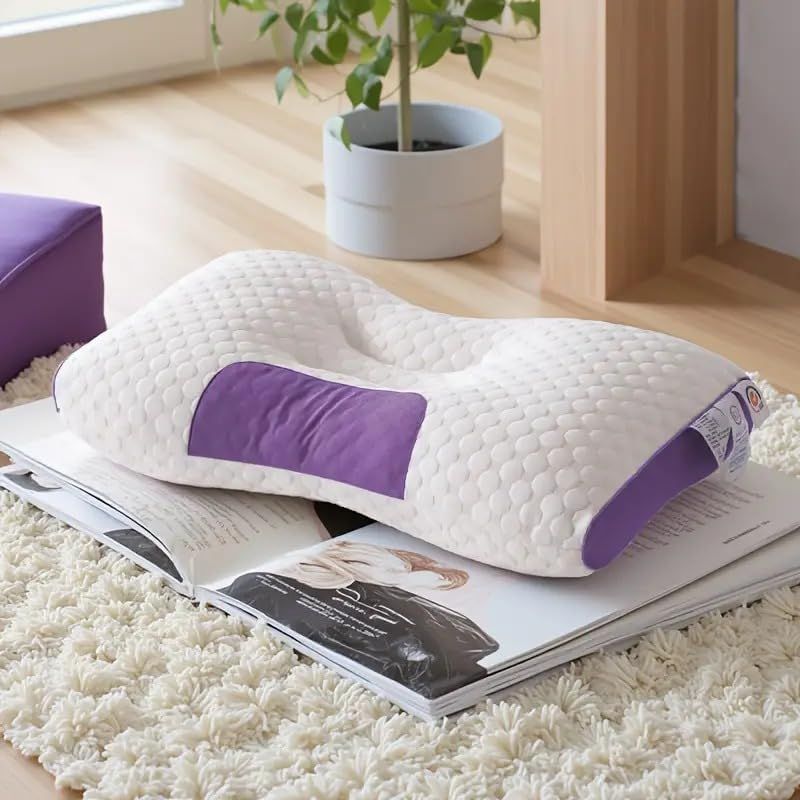 Knitted SPA Massage Neck Pillow – Ergonomic Cervical Support with Removable Cover