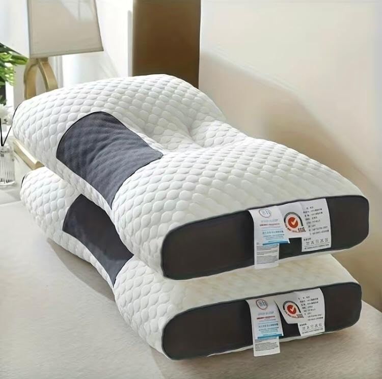 Knitted SPA Massage Neck Pillow – Ergonomic Cervical Support with Removable Cover