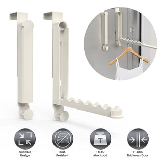 Rust-Resistant Aluminum Over-the-Door Hanger Hooks for Laundry