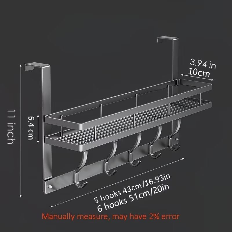 Over the Door Organizer with Metal Shelves – Space Saving Storage for Bathroom, Kitchen, Pantry