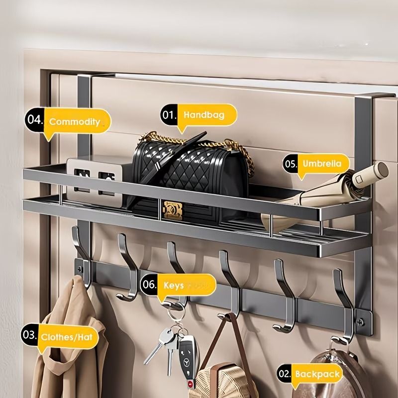 Over the Door Organizer with Metal Shelves – Space Saving Storage for Bathroom, Kitchen, Pantry