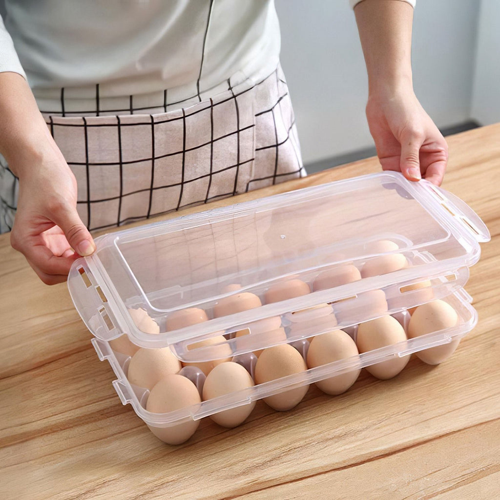 Stackable Lidded Egg Containers for the Refrigerator